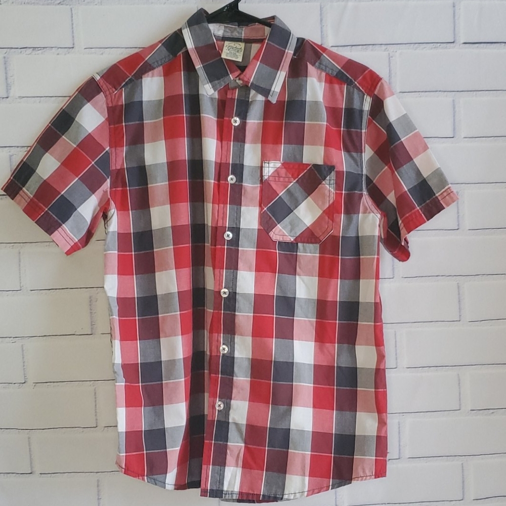 Faded Glory boys short sleeve check shirt
